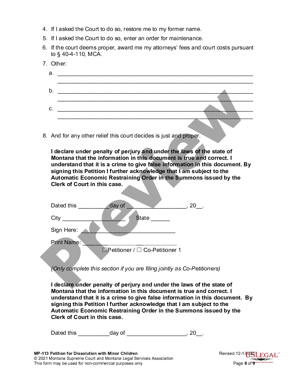page 7 Petition for Dissolution with Minor Children preview