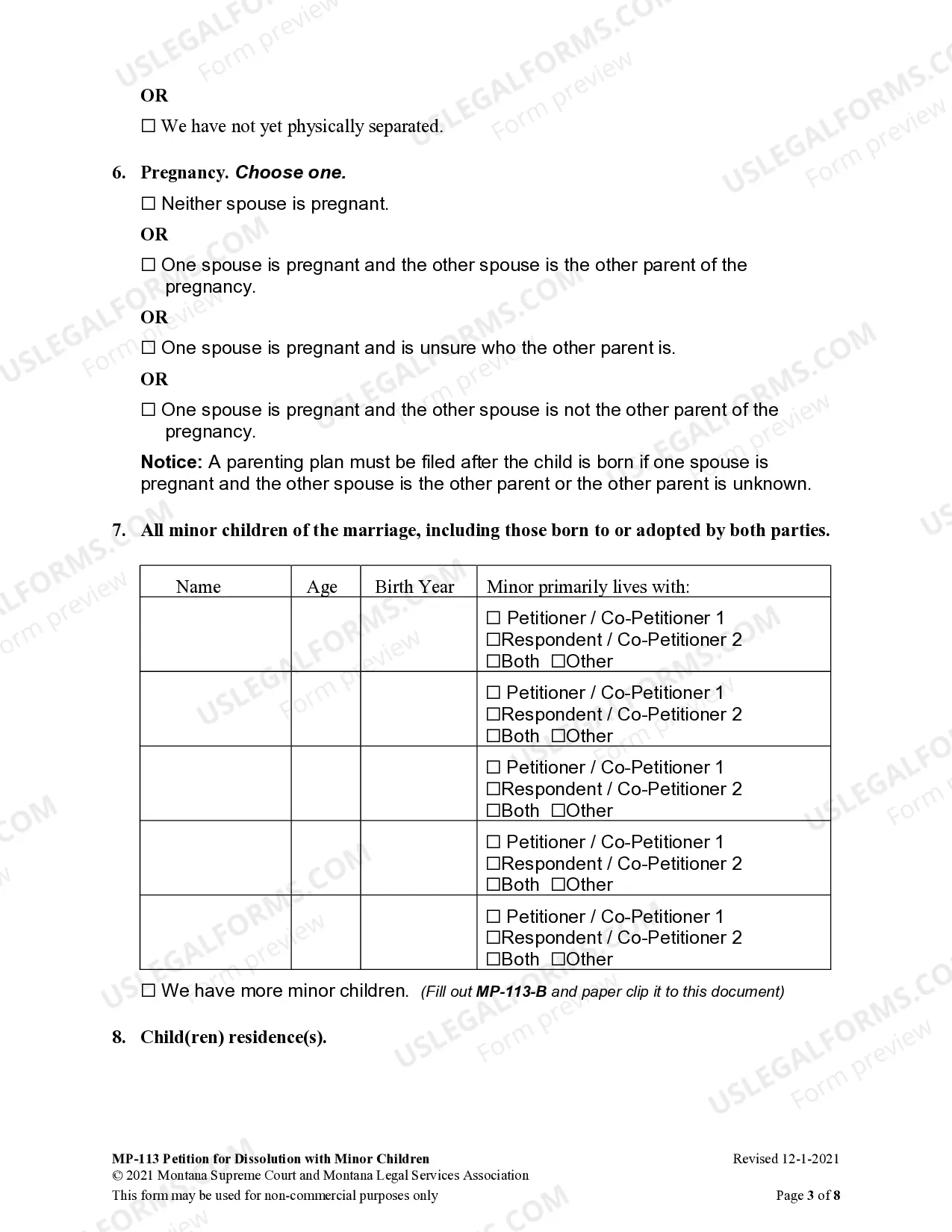 Preview Petition for Dissolution