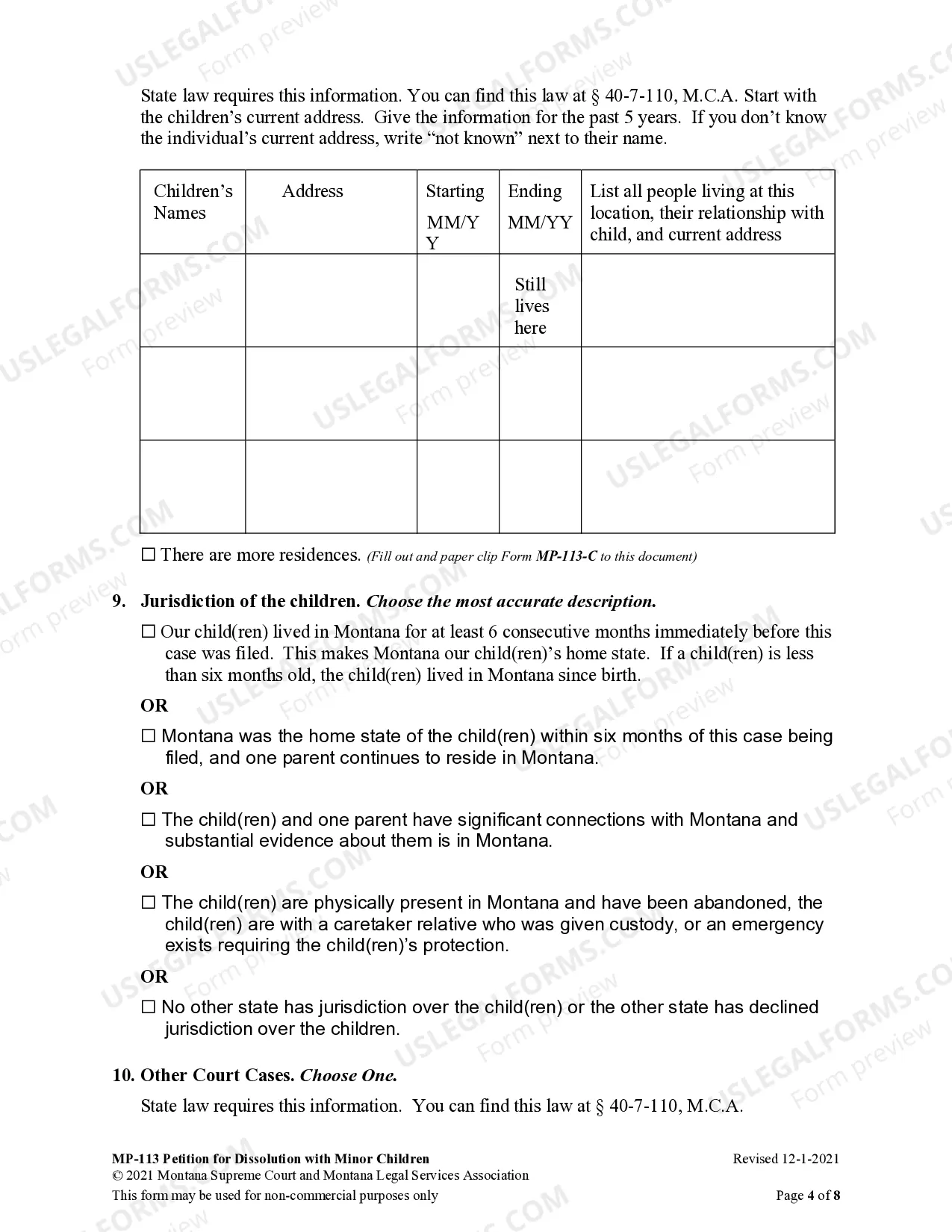 Preview Petition for Dissolution