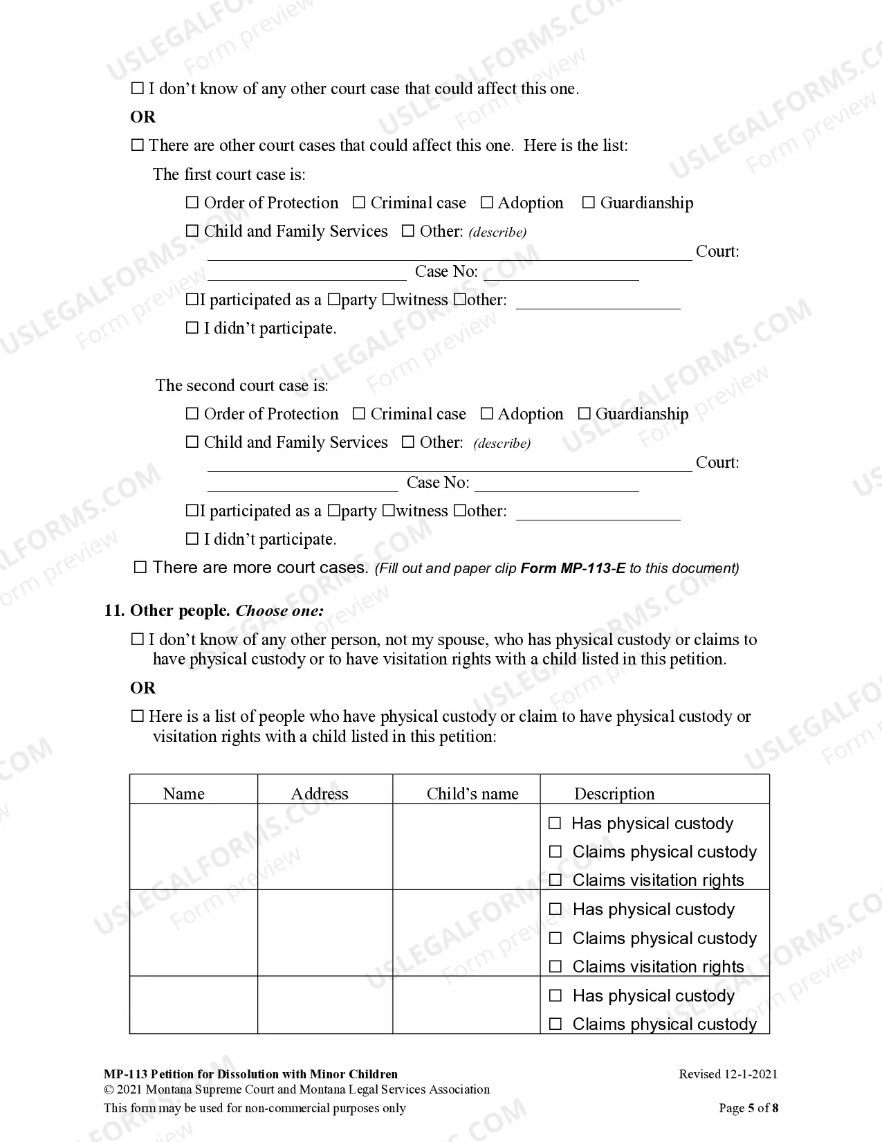 Preview Petition for Dissolution
