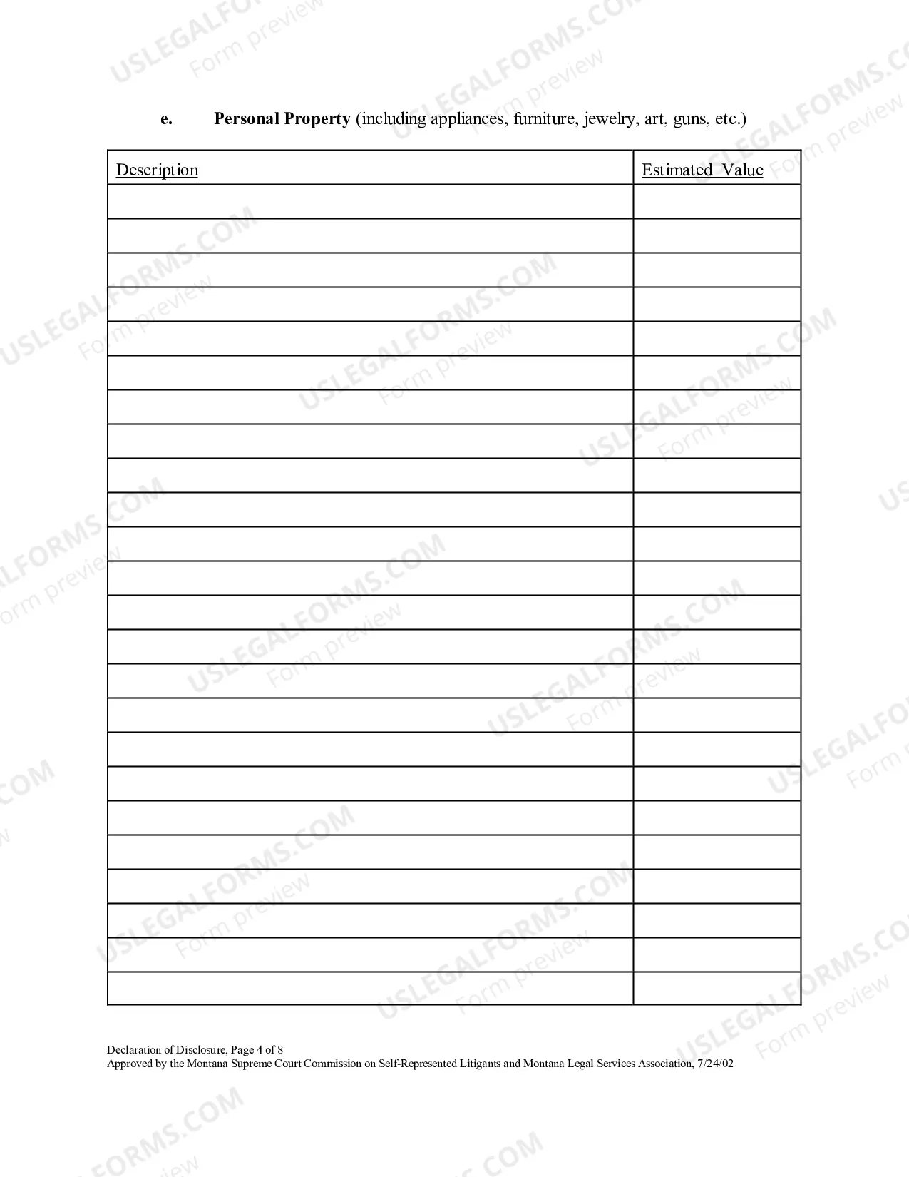 Preview Petitioner's Preliminary Declaration of Disclosure of Assets, Debts, Income and Expenses