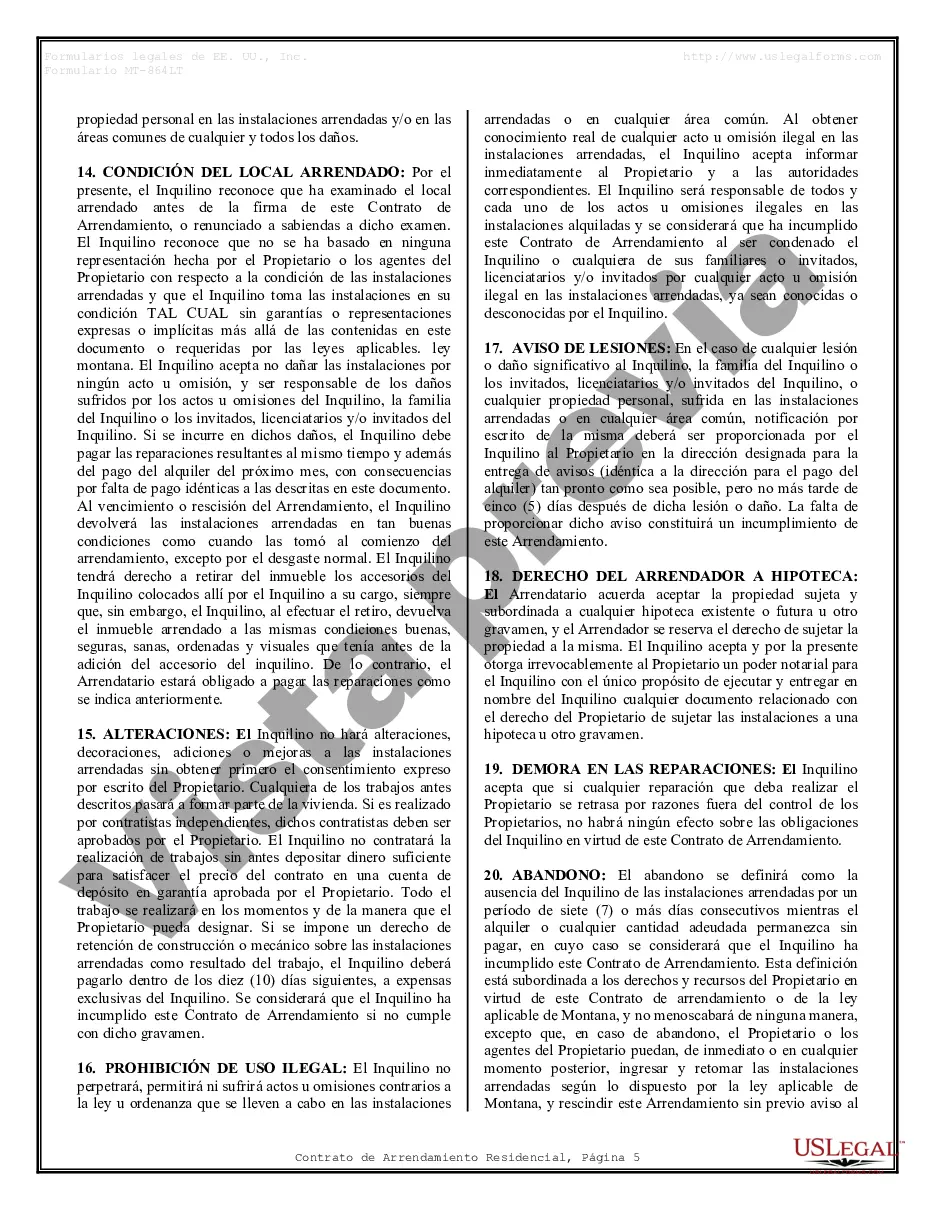 Preview Contrato de arrendamiento de alquiler residencial