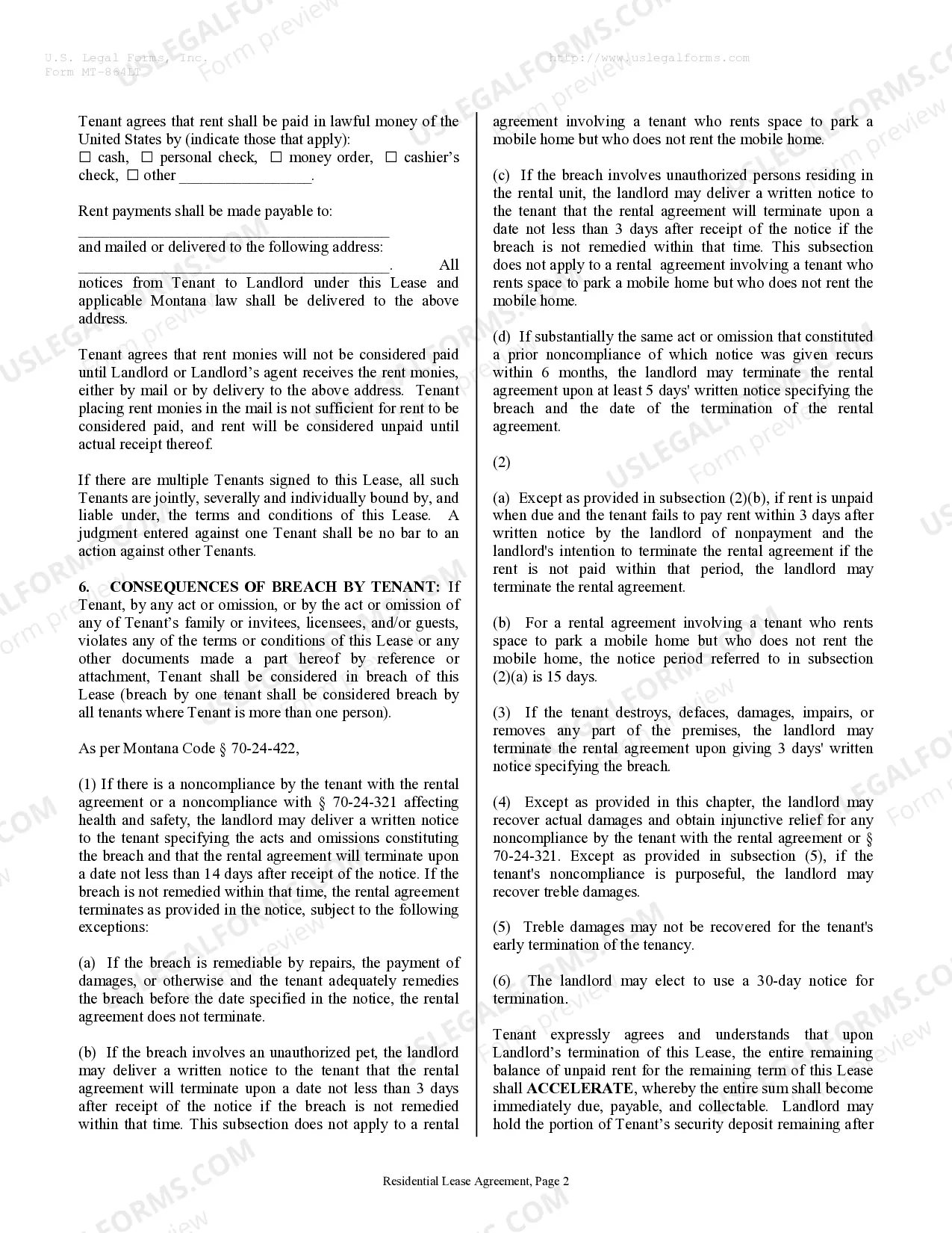 Preview Residential Rental Lease Agreement