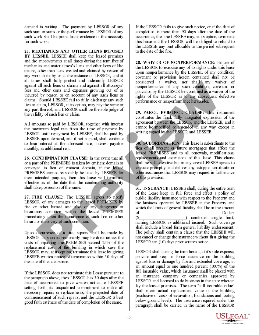 Preview Commercial Building or Space Lease