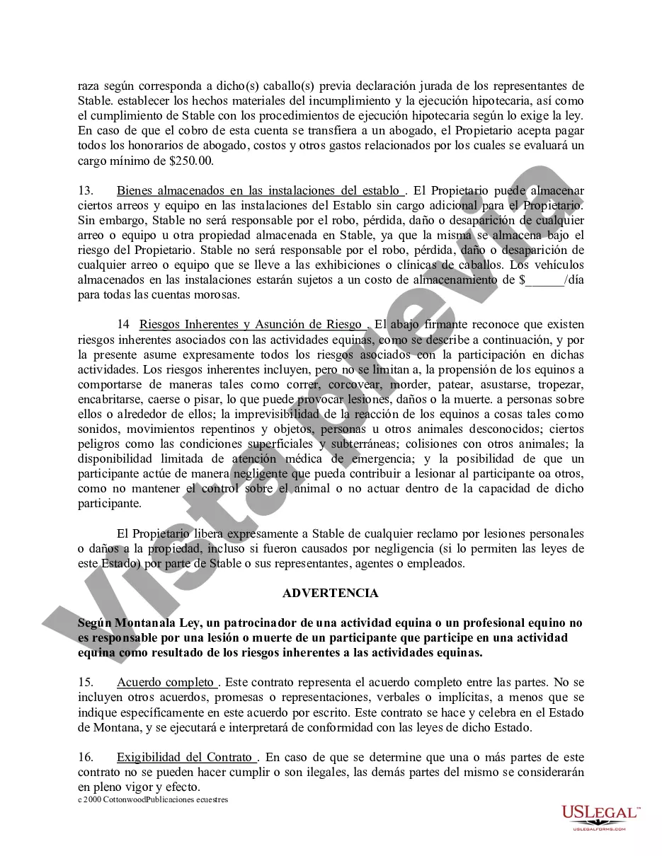 Preview Paquete de formularios equinos Montana Horse