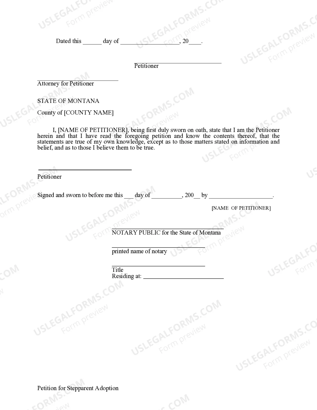 Preview Petition for Stepparent Adoption