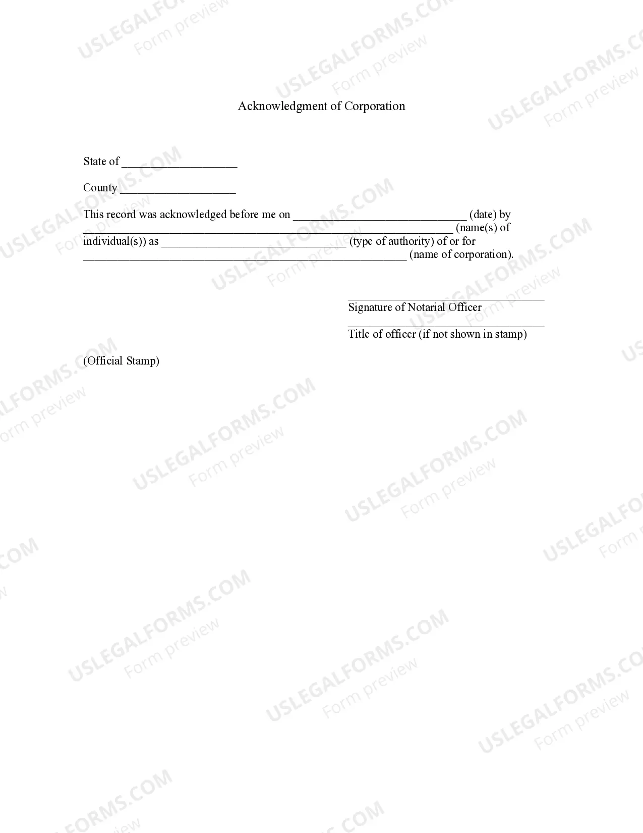 Preview Bill of Sale without Warranty by Corporate Seller