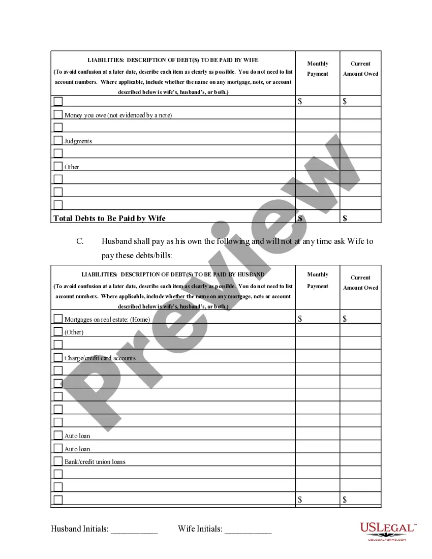 Preview Marital Domestic Separation and Property Settlement Agreement Adult Children Parties May have Joint Property or Debts where Divorce Action Filed