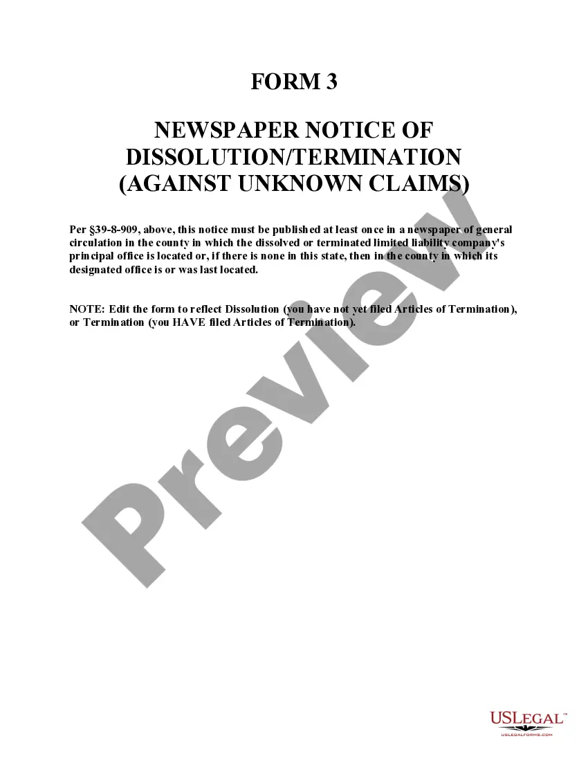 Get Montana Dissolution Package to Dissolve Limited Liability Company LLC Preview Montana Dissolution Package to Dissolve Limited Liability Company LLC