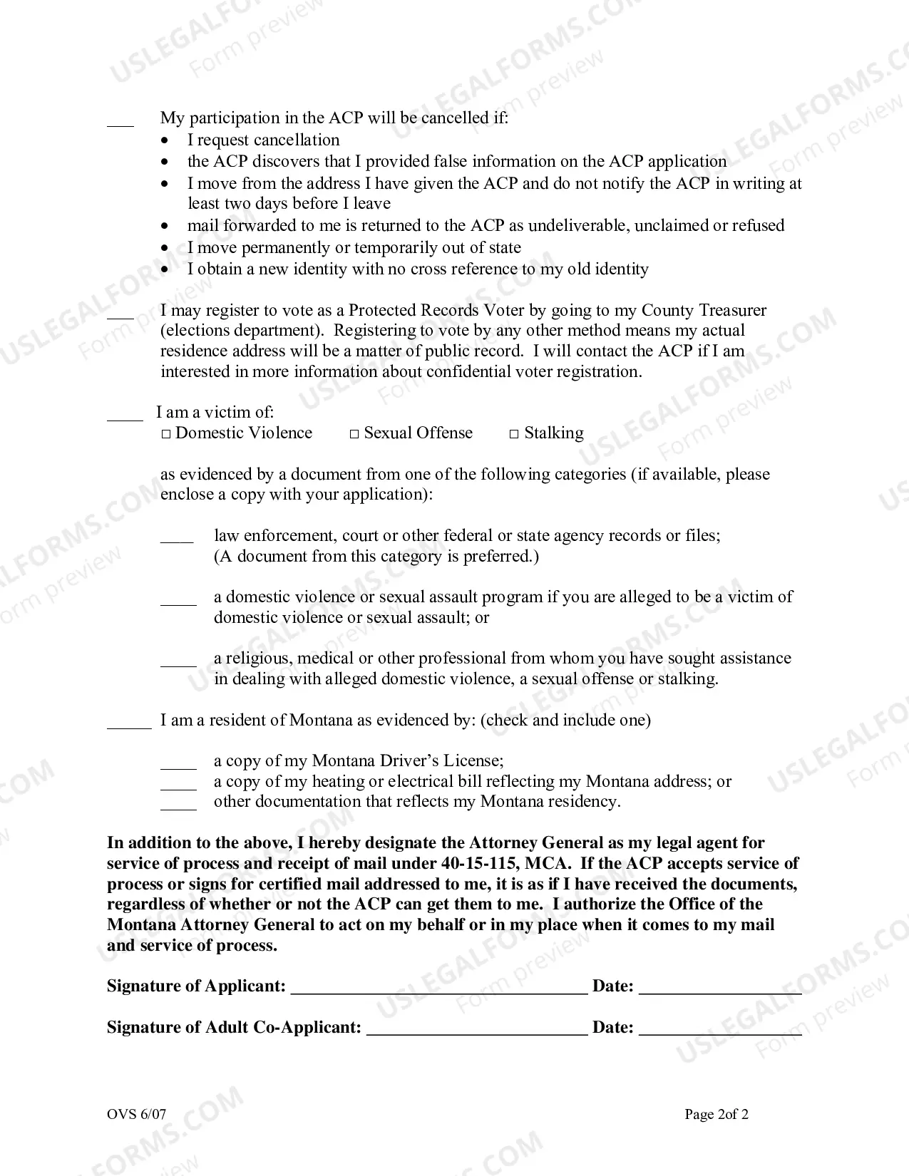 Preview Address Confidentiality Program Checklist