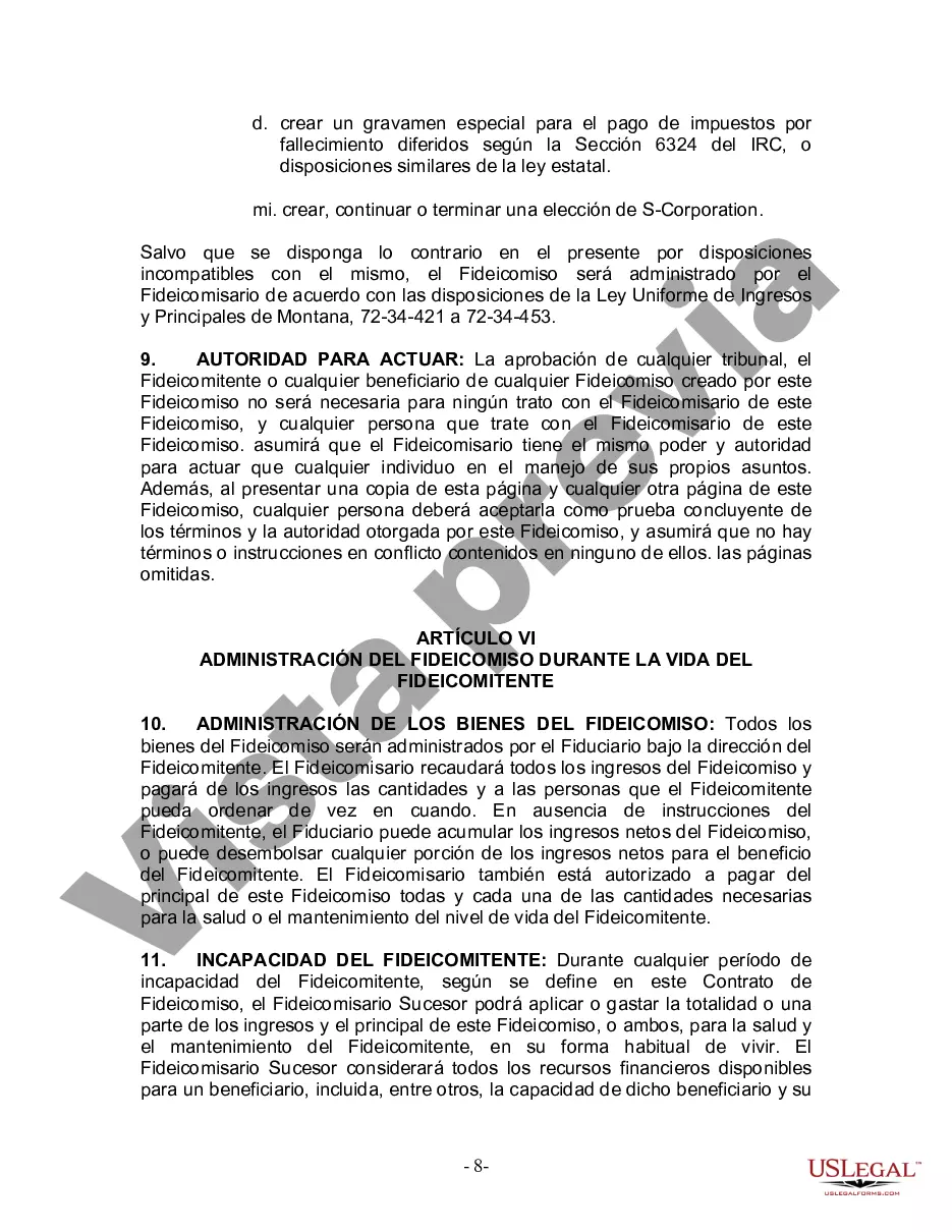 Preview Fideicomiso en vida para esposo y esposa sin hijos