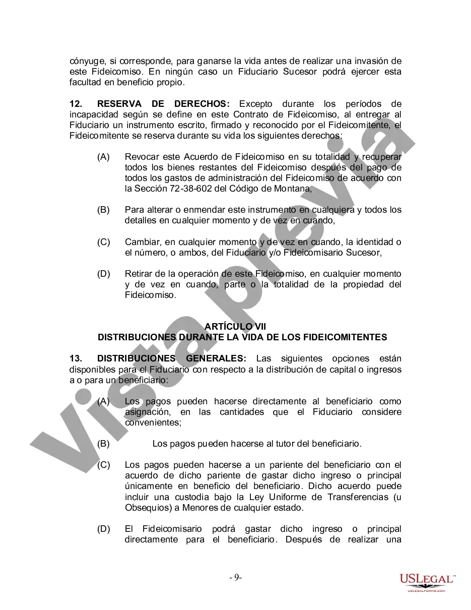 Preview Fideicomiso en vida para esposo y esposa sin hijos