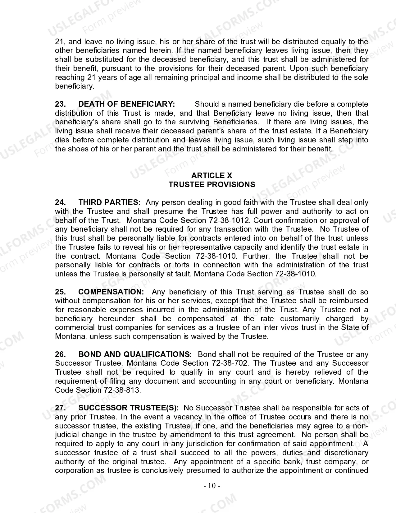 Preview Living Trust for Husband and Wife with No Children