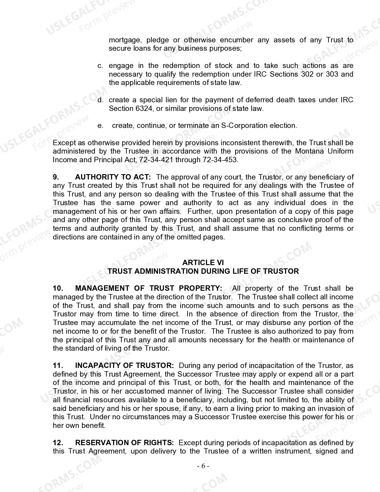 Preview Living Trust for Husband and Wife with No Children