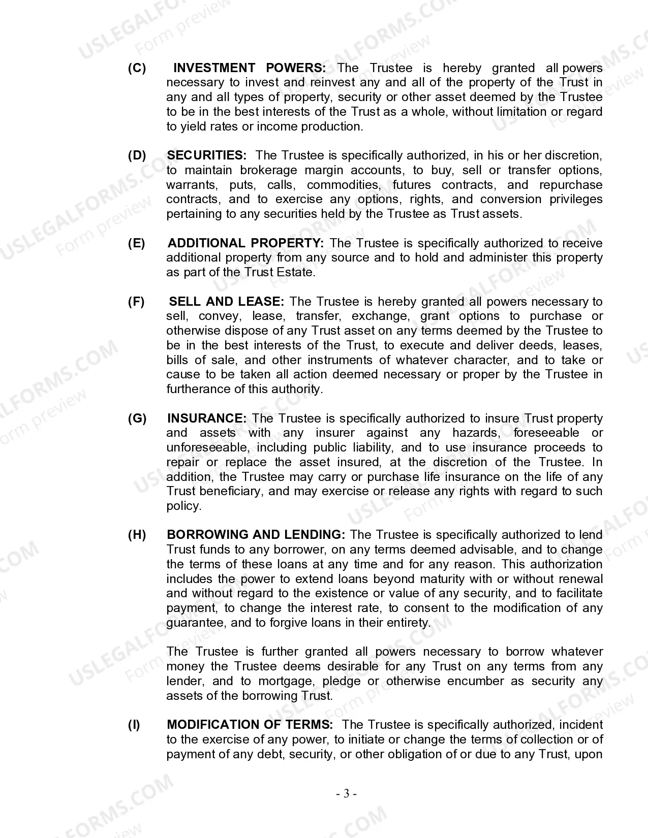 Preview Living Trust for Individual Who is Single, Divorced or Widow (or Widower) with No Children
