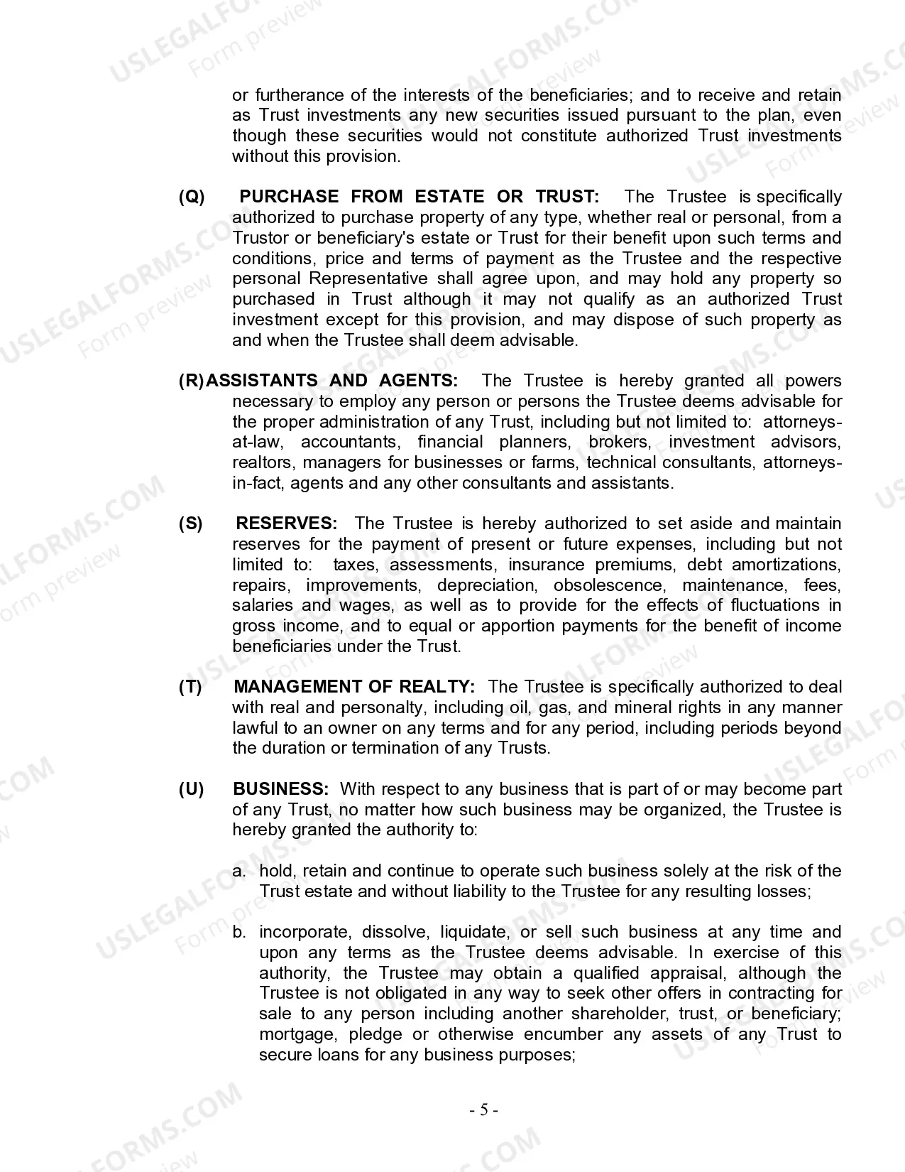 Preview Living Trust for Individual Who is Single, Divorced or Widow (or Widower) with No Children