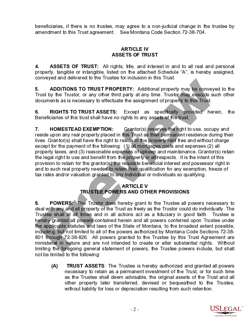 Preview Living Trust for Individual Who is Single, Divorced or Widow (or Widower) with Children