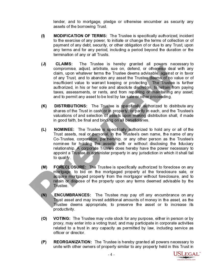 Preview Living Trust for Individual Who is Single, Divorced or Widow (or Widower) with Children