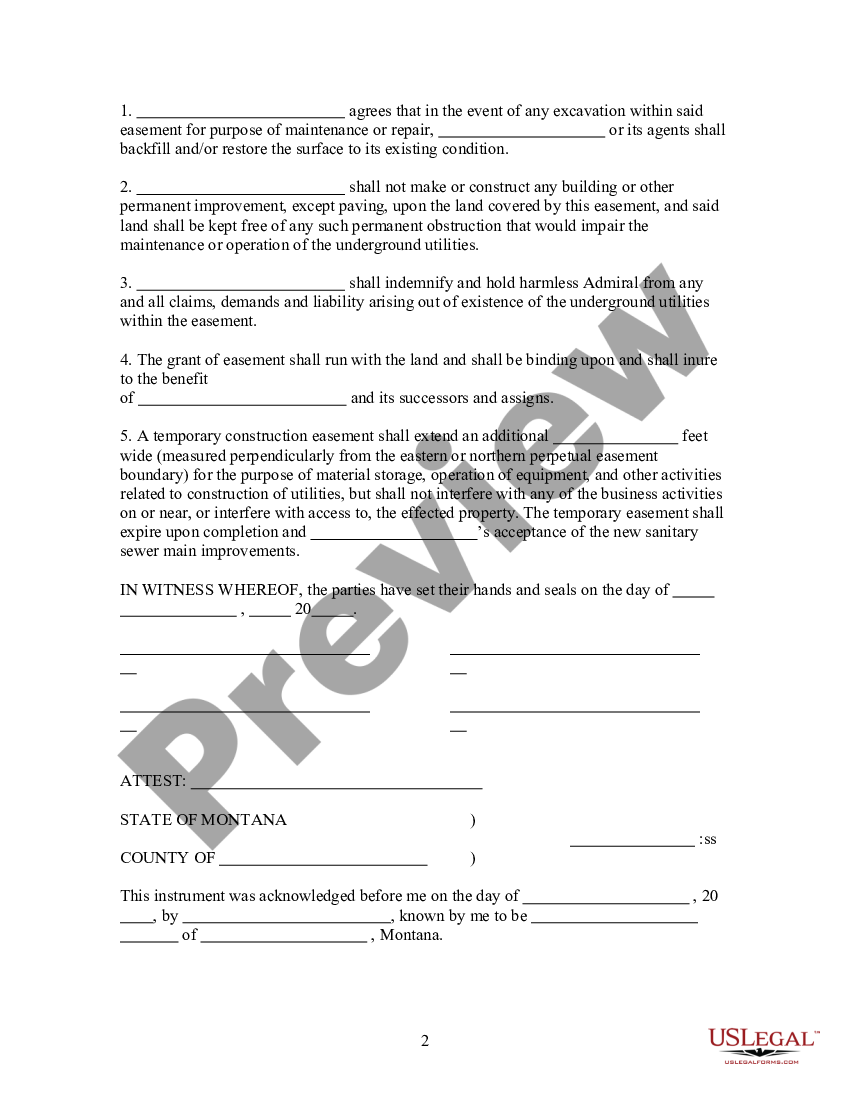 Montana Reciprocal Grant and Abandonment of Easement By City - Mt ...