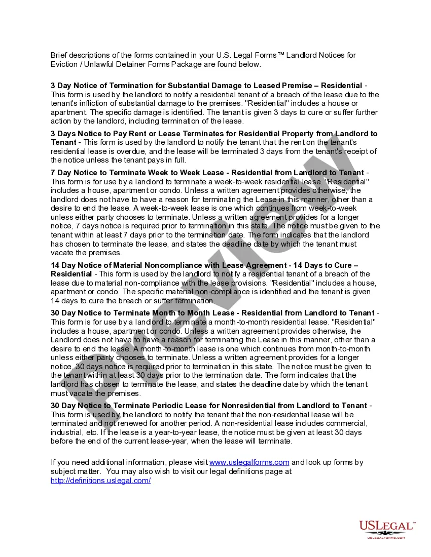 Get Montana Landlord Notices for Eviction / Unlawful Detainer Forms Package Preview Montana Landlord Notices for Eviction / Unlawful Detainer Forms Package