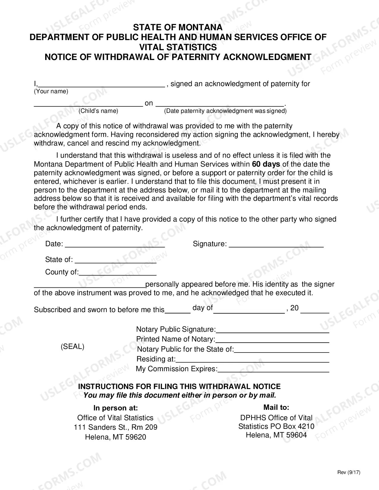 Preview Paternity Acknowledgment