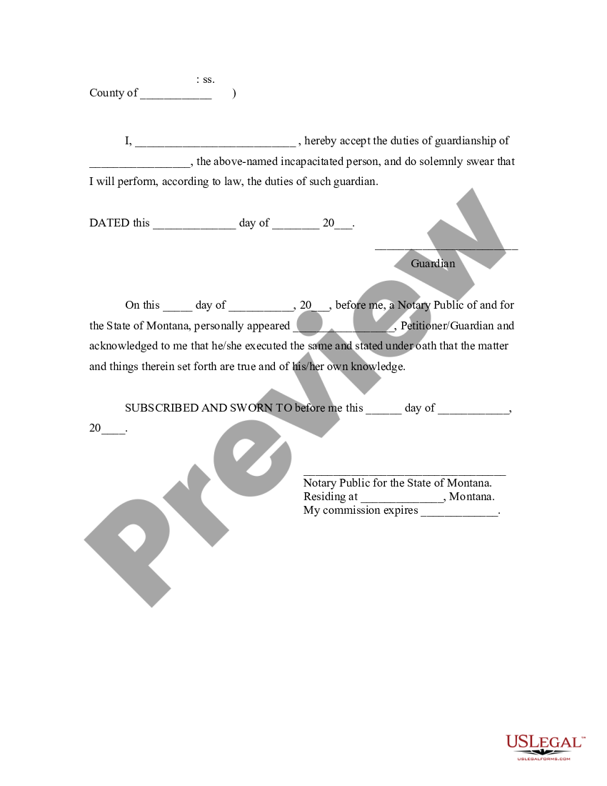 Guardianship In Montana With Cabin | US Legal Forms