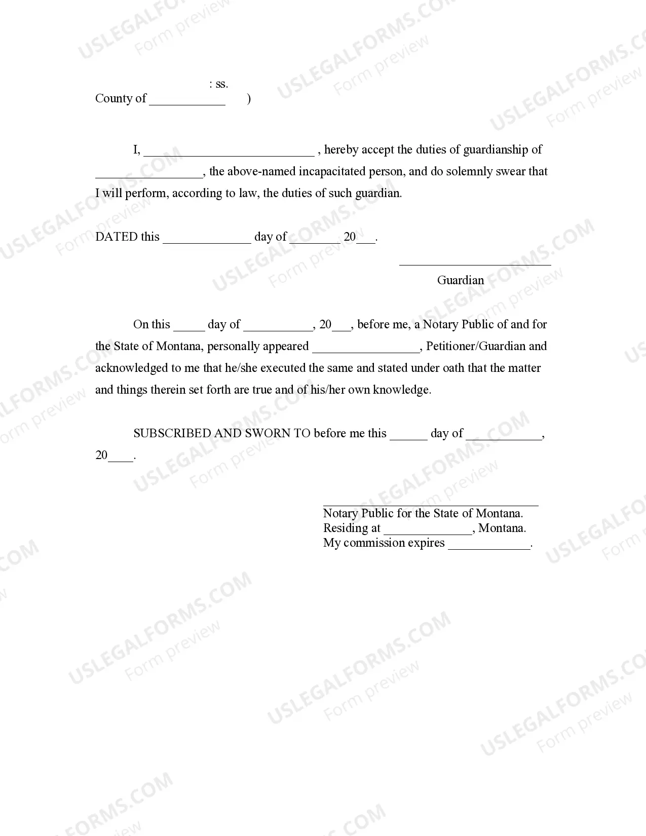 Preview Letters of Guardianship