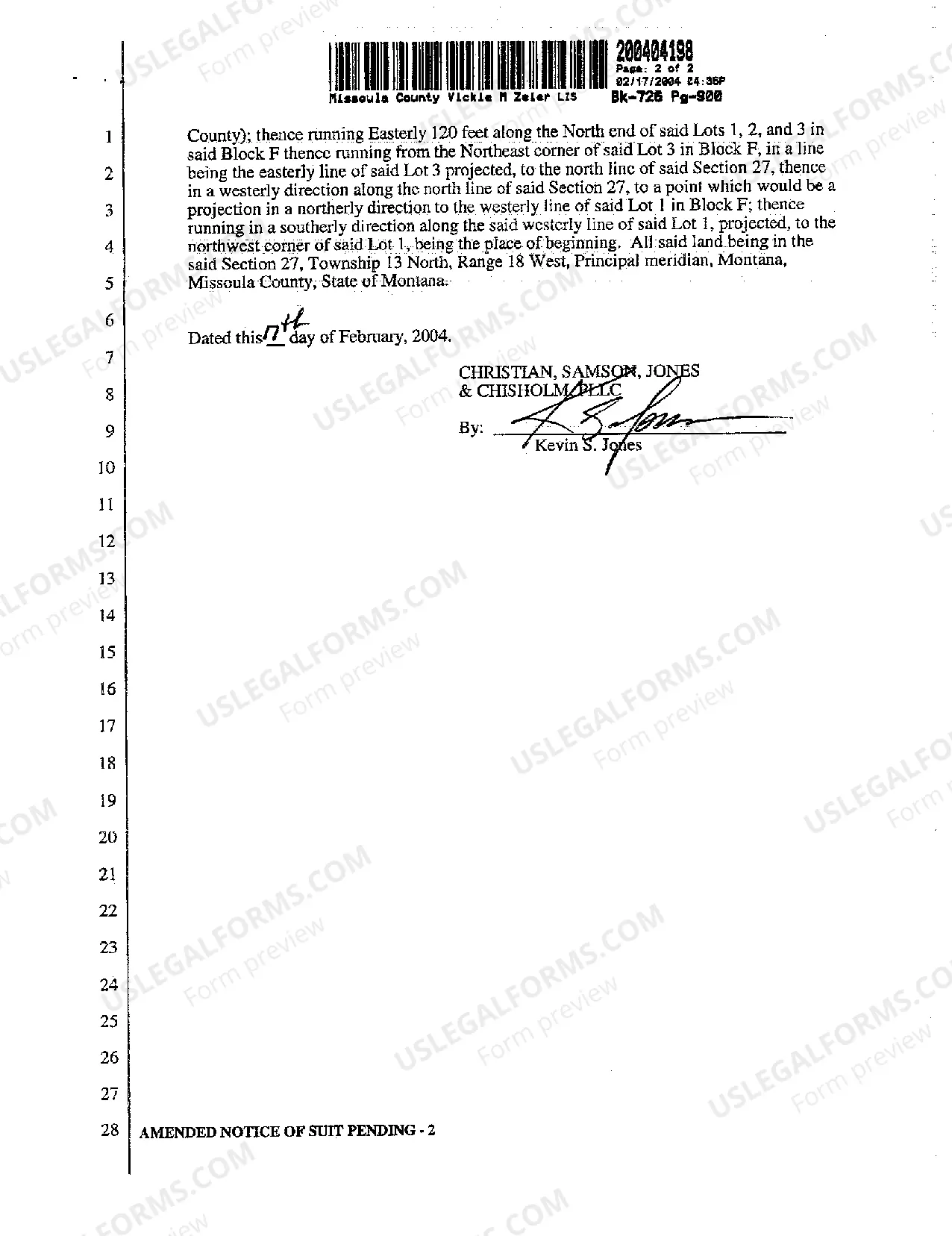 Preview A02 Amended Notice of Suit Pending