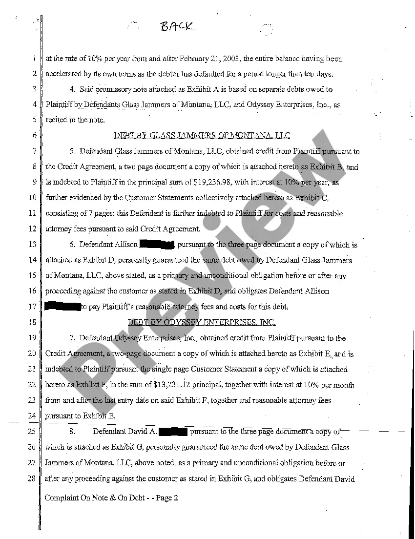 Preview A01 Complaint for Breach of Commercial Sales Contract