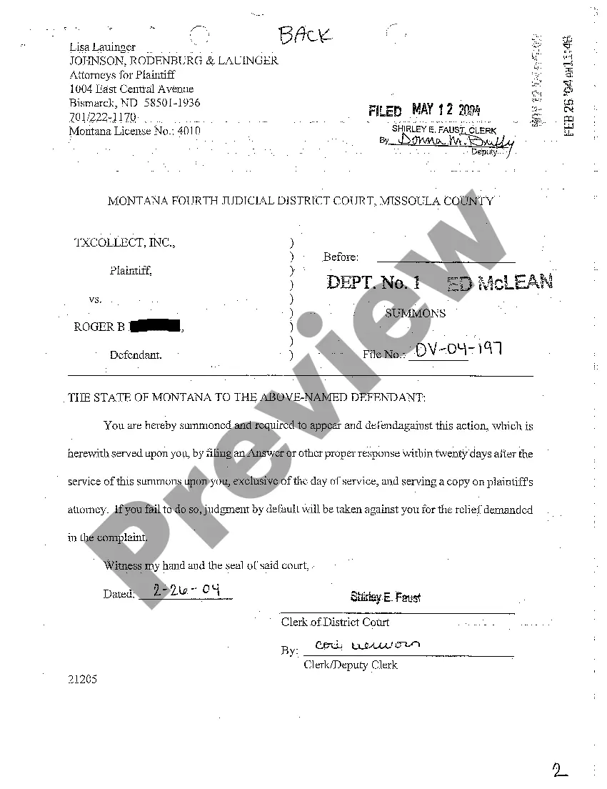 Preview A01 Complaint for Debt Collection Due to Default in Payments of Credit Extension