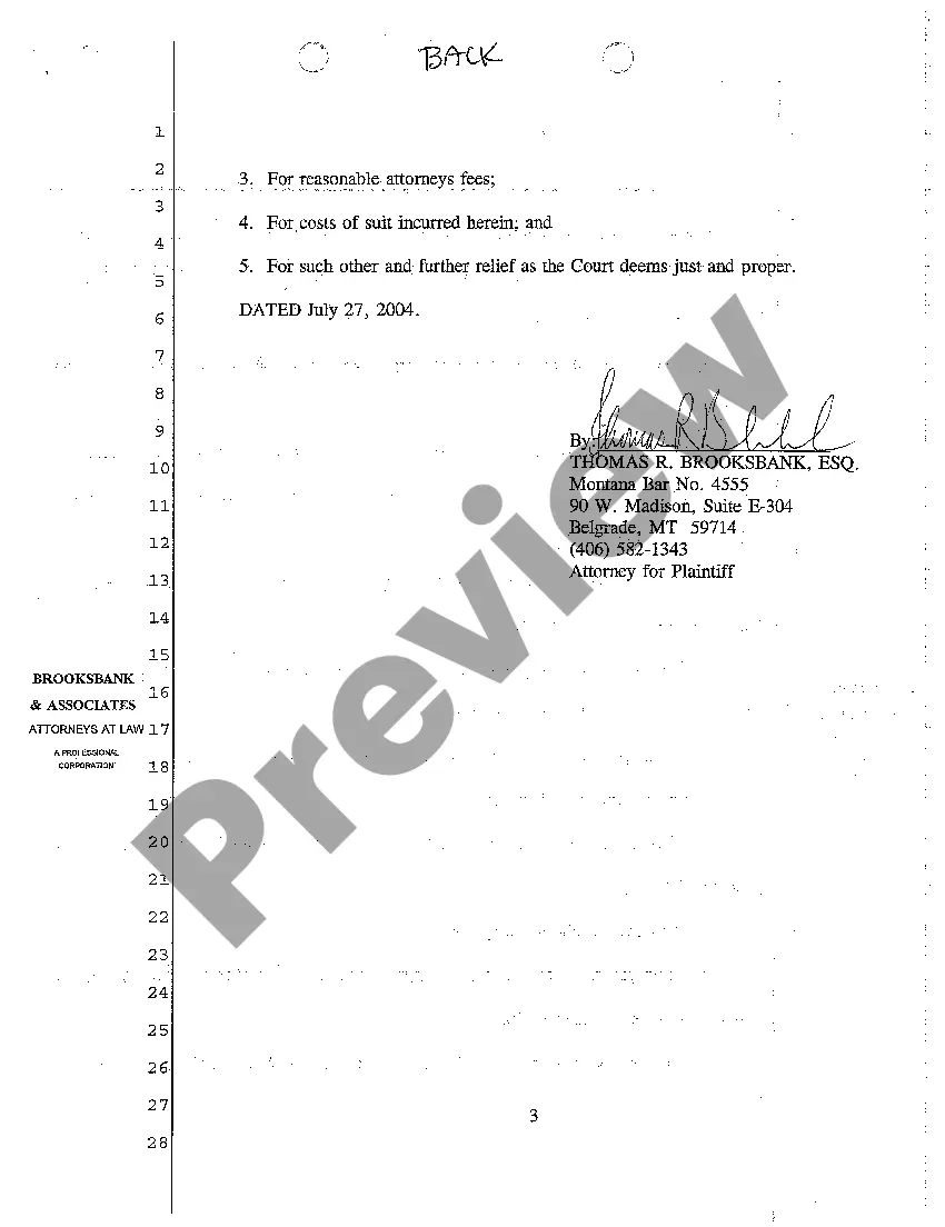 Preview A01 Complaint for Breach of Financing Contract on Automobile