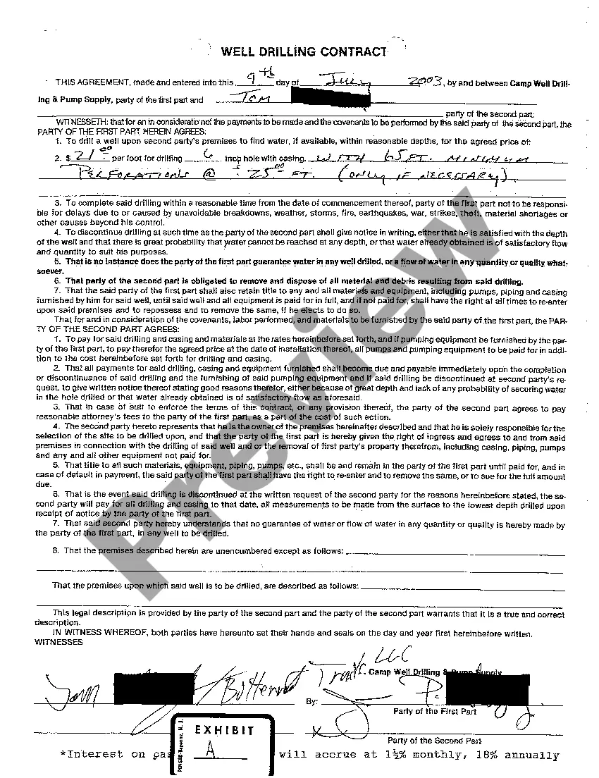 Preview A01 Complaint for Breach of Well Drilling Contract Resulting in Construction Lien