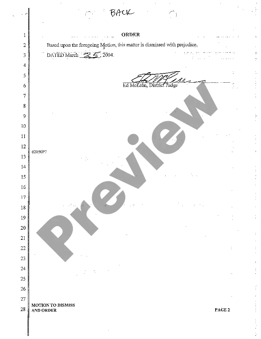 Preview A02 Motion to Dismiss Due to Settlement and Order