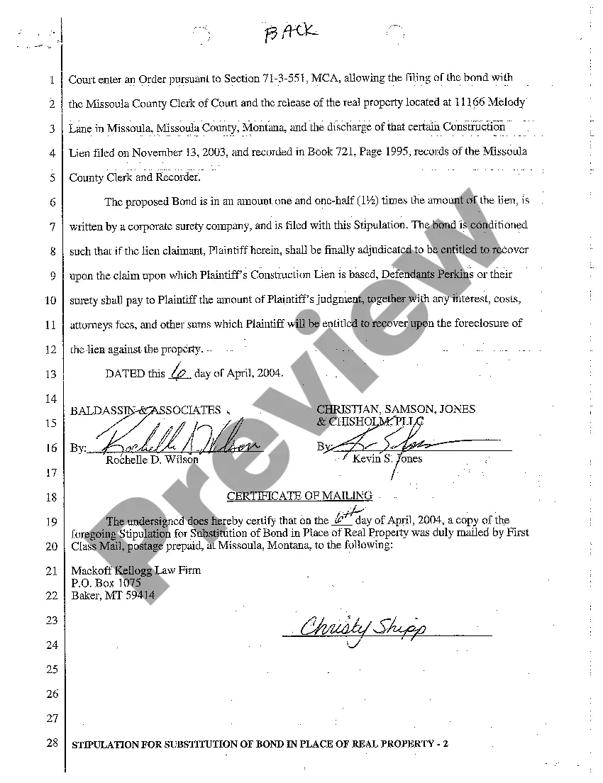 Get A03 Stipulation for Substitution of Bond in Place of Real Property Preview A03 Stipulation for Substitution of Bond in Place of Real Property