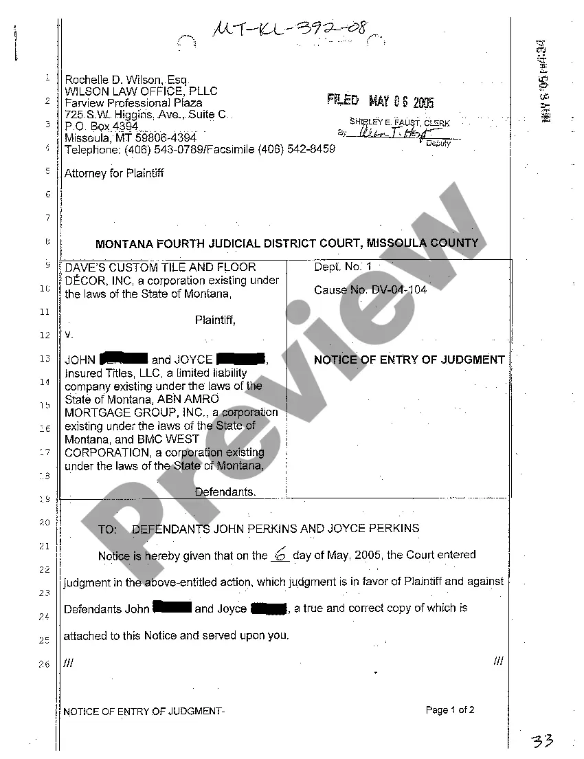 Preview A08 Notice of Entry of Judgment