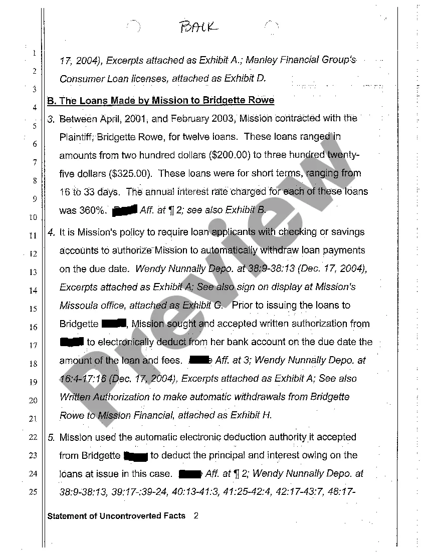 Preview A02 Statement of Uncontroverted Facts