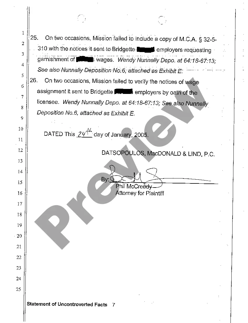 Preview A02 Statement of Uncontroverted Facts