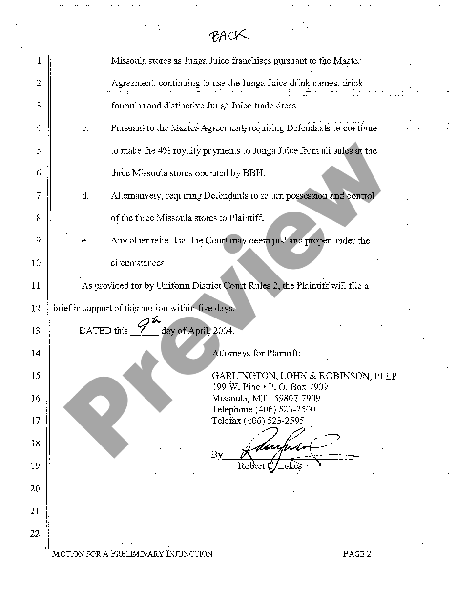 montana-motion-for-a-preliminary-injunction-us-legal-forms