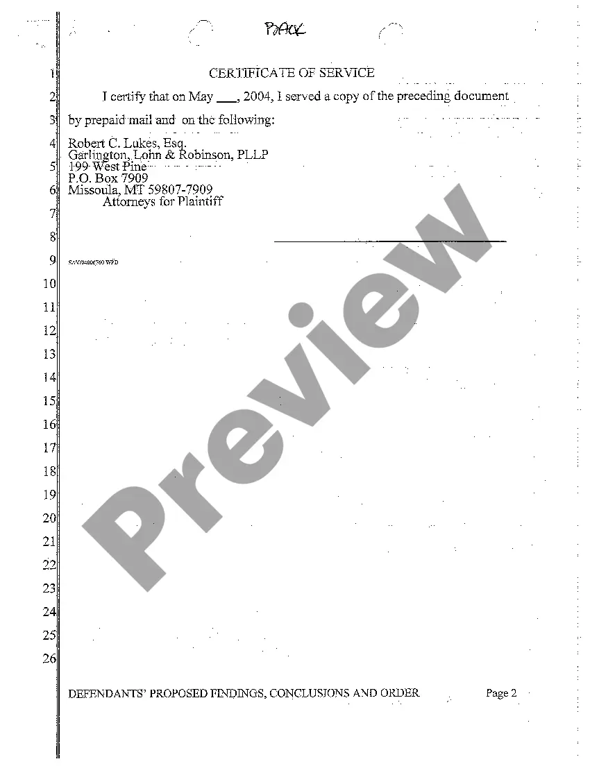 Get A09 Defendants' Proposed Findings, Conclusion and Order Preview A09 Defendants' Proposed Findings, Conclusion and Order