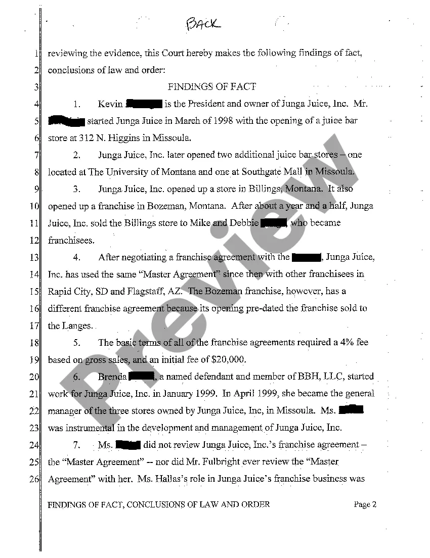 Preview A10 Findings of Fact, Conclusions of Law and Order