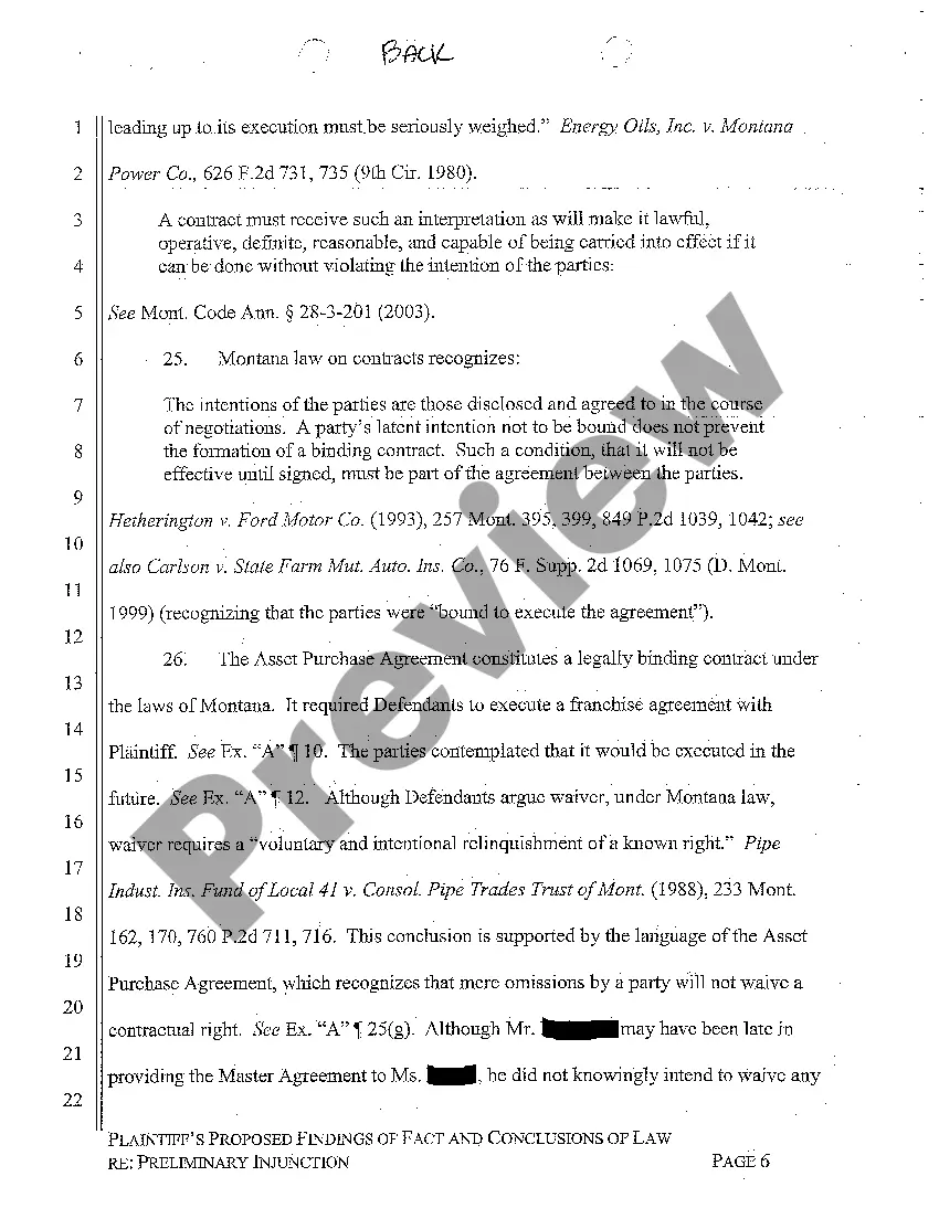 Preview A11 Plaintiffs Proposed Findings of Fact and Conclusions of Law