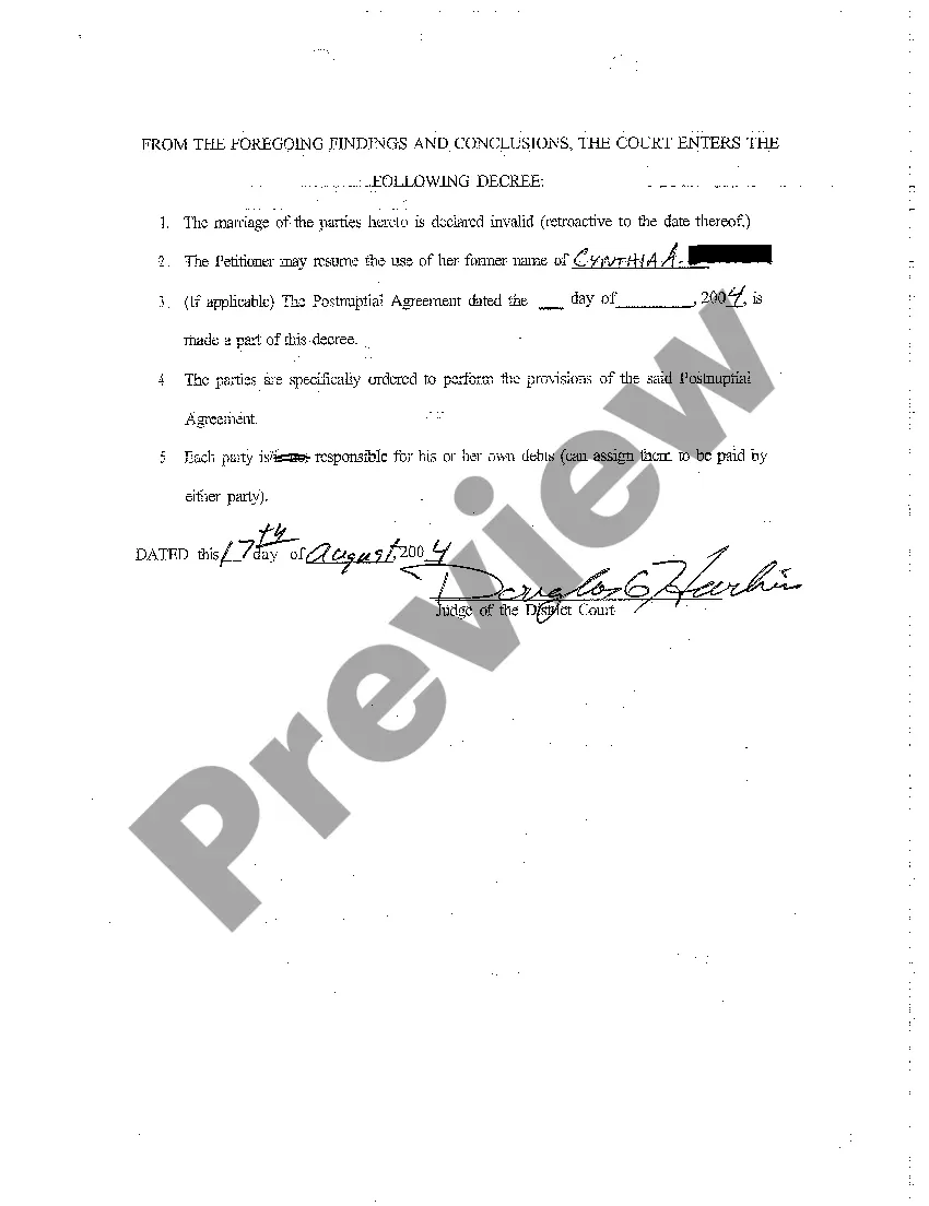 Preview A01 Petition for Invalidity of Marriage