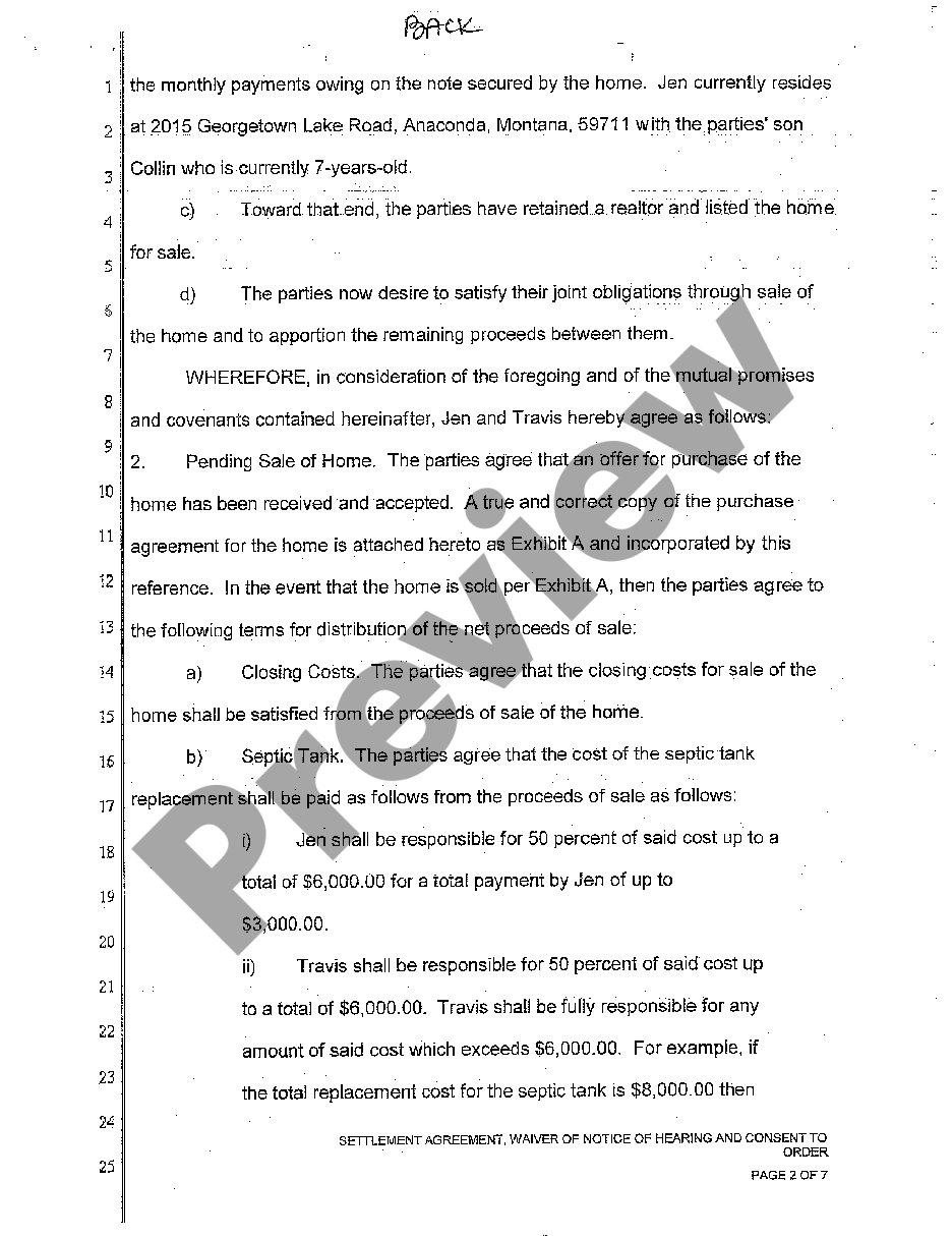 page 1 A02 Settlement Agreement, Waiver of Notice of Hearing and Consent to Order preview