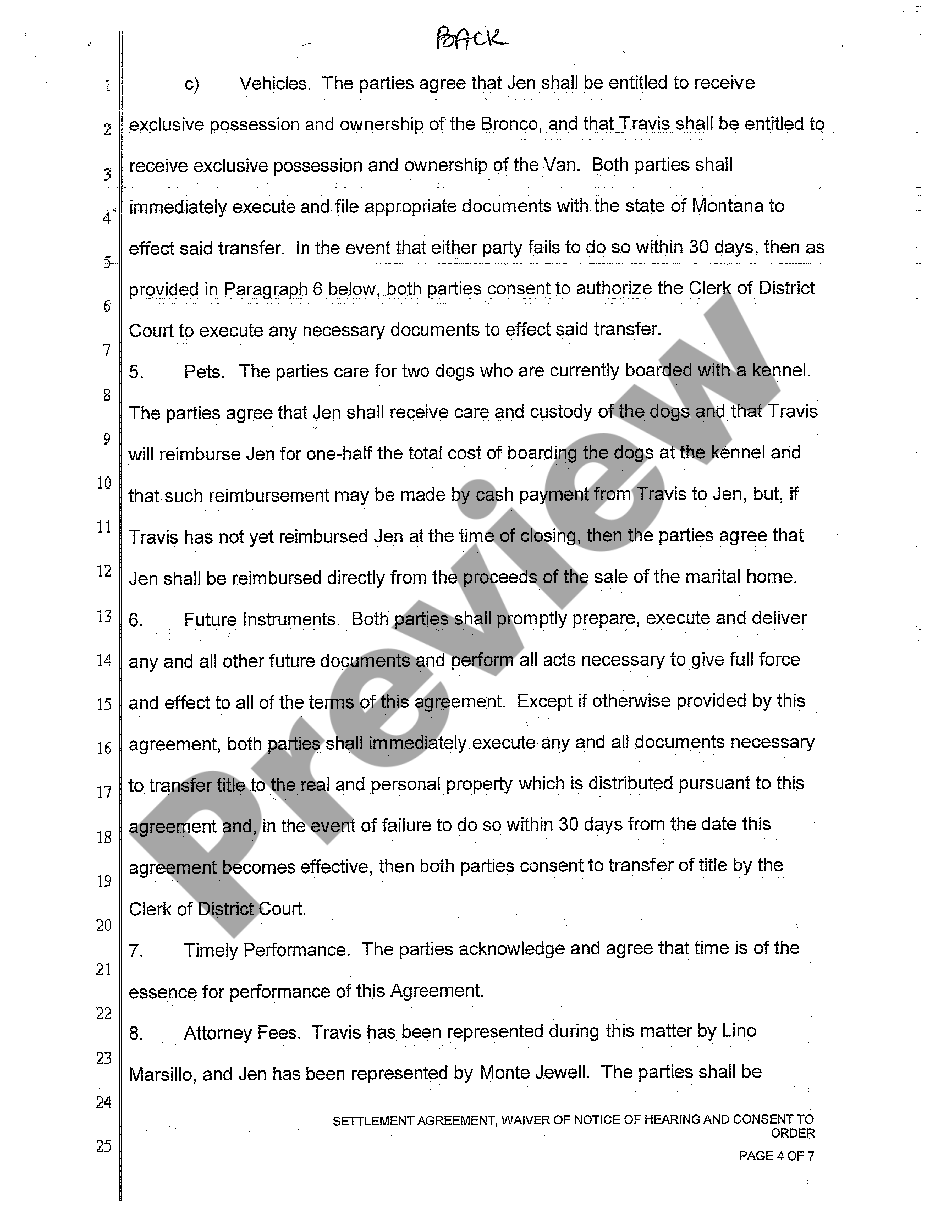 page 3 A02 Settlement Agreement, Waiver of Notice of Hearing and Consent to Order preview