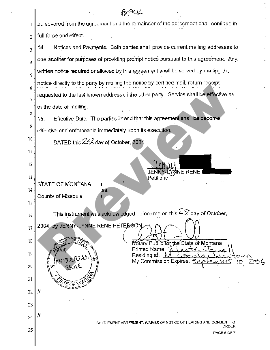 page 5 A02 Settlement Agreement, Waiver of Notice of Hearing and Consent to Order preview
