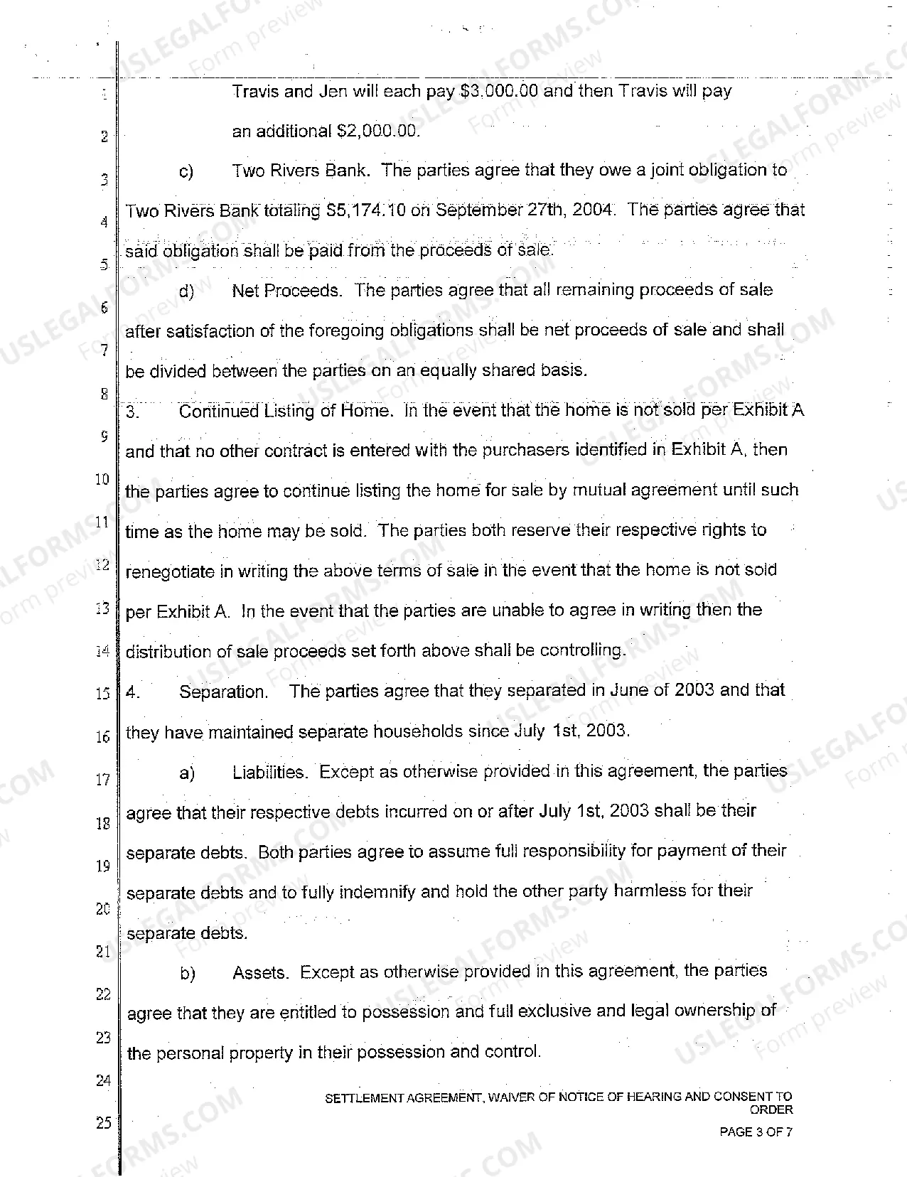 Preview A02 Settlement Agreement, Waiver of Notice of Hearing and Consent to Order