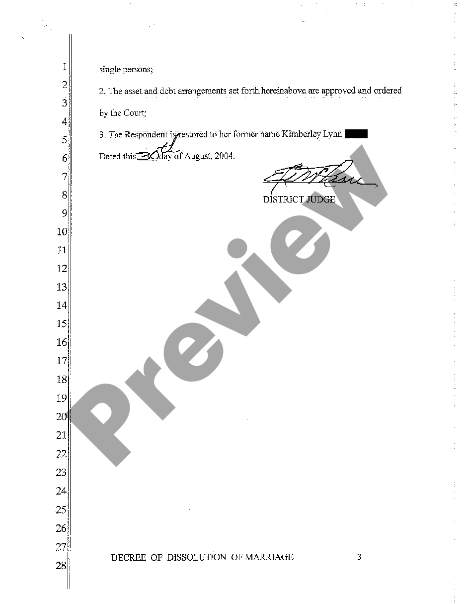 page 2 A02 Decree of Dissolution of Marriage preview