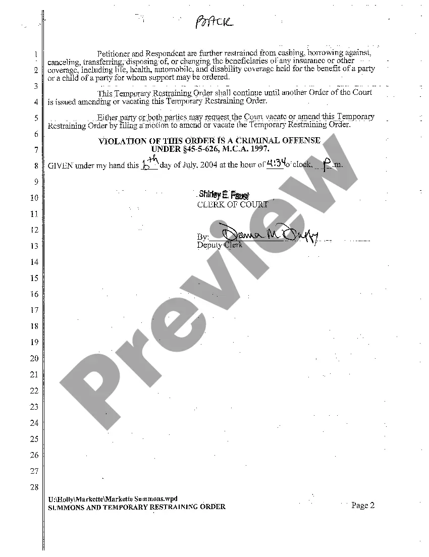 Preview A01 Petition for Dissolution of Marriage with Two Minor Children