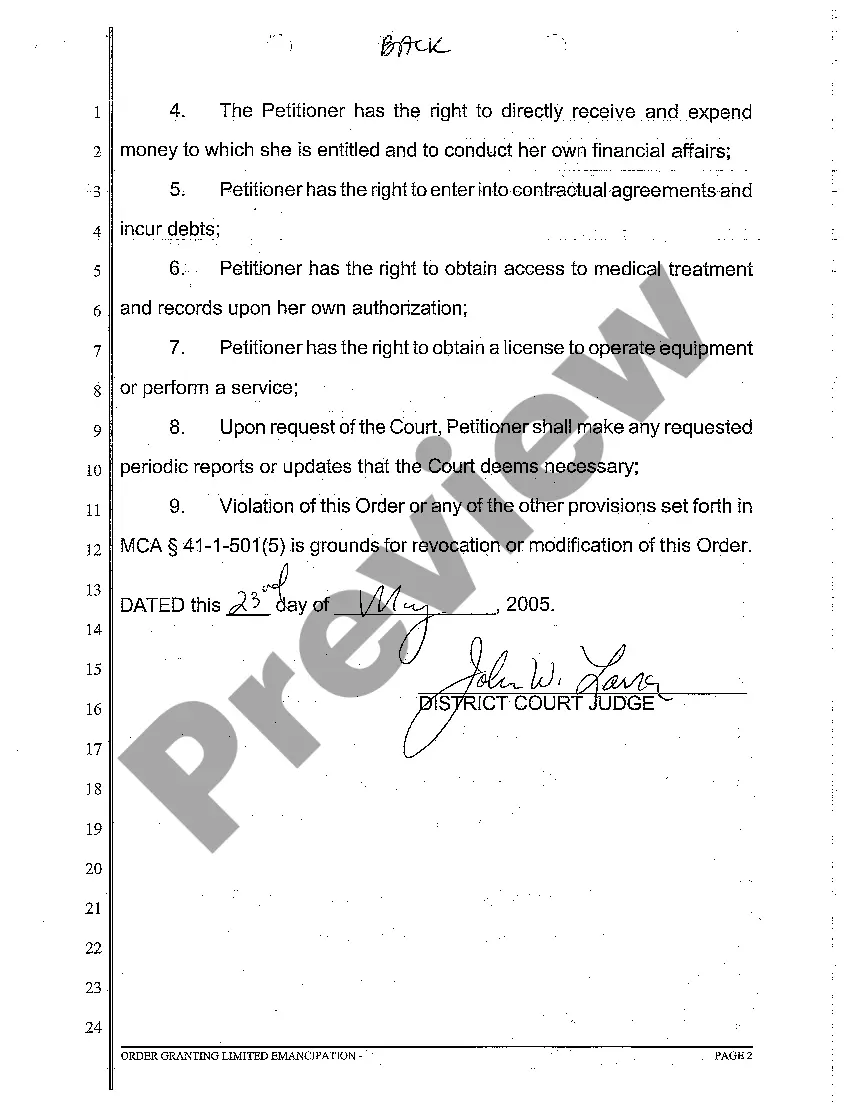 Preview A03 Order Granting Limited Emancipation