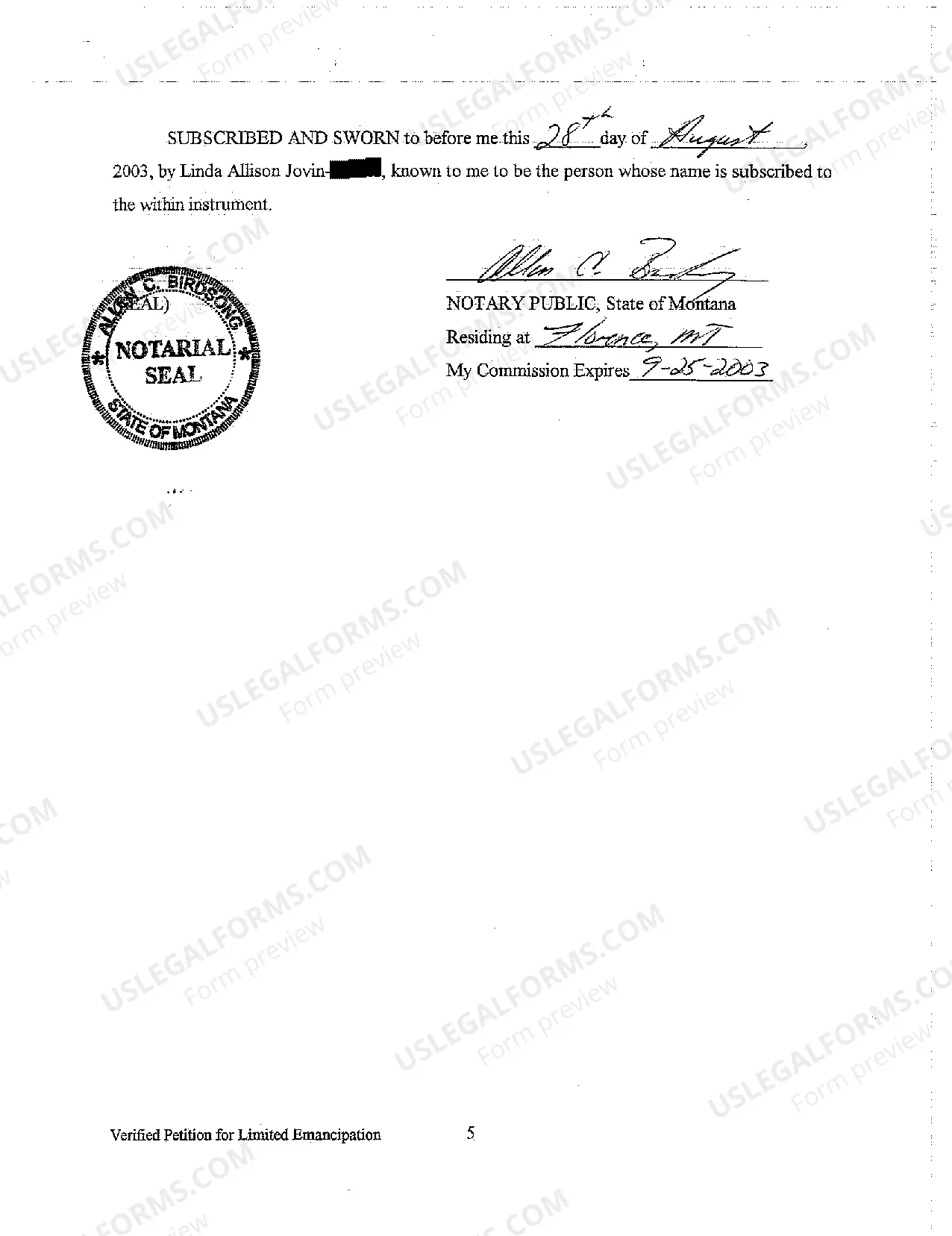 Preview A01 Verified Petition for Limited Emancipation